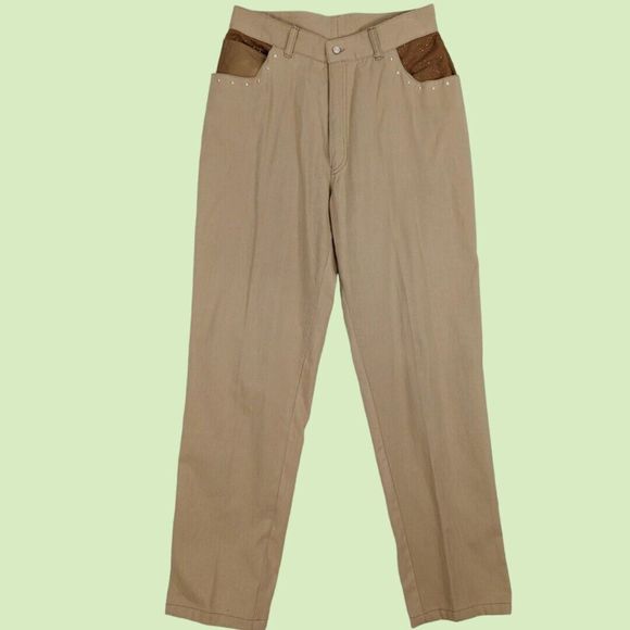 Cache Vintage Embellished Jacket‎ Pants Women's S Brown Studded Western - Picture 7 of 9